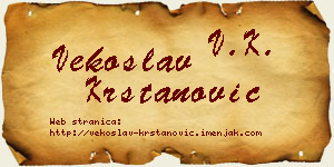 Vekoslav Krstanović vizit kartica